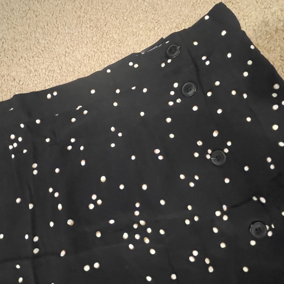NWT black button up polka dot mini skater style skirt - Picture 2 of 3